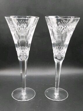 Waterford Crystal Millennium Series PROSPERITY Champagne Toasting Flutes 9 1/4"